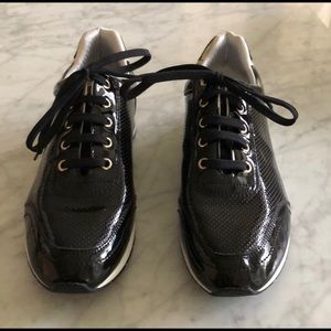 Black Patent Leather Geox Sneakers